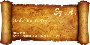 Szőke Alfonz névjegykártya